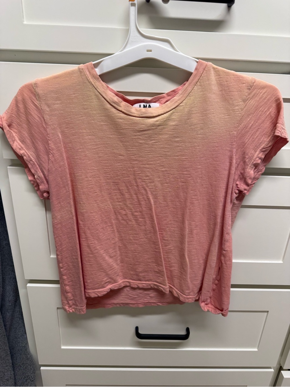 LNA Ombre Short Sleeve Crop Tee